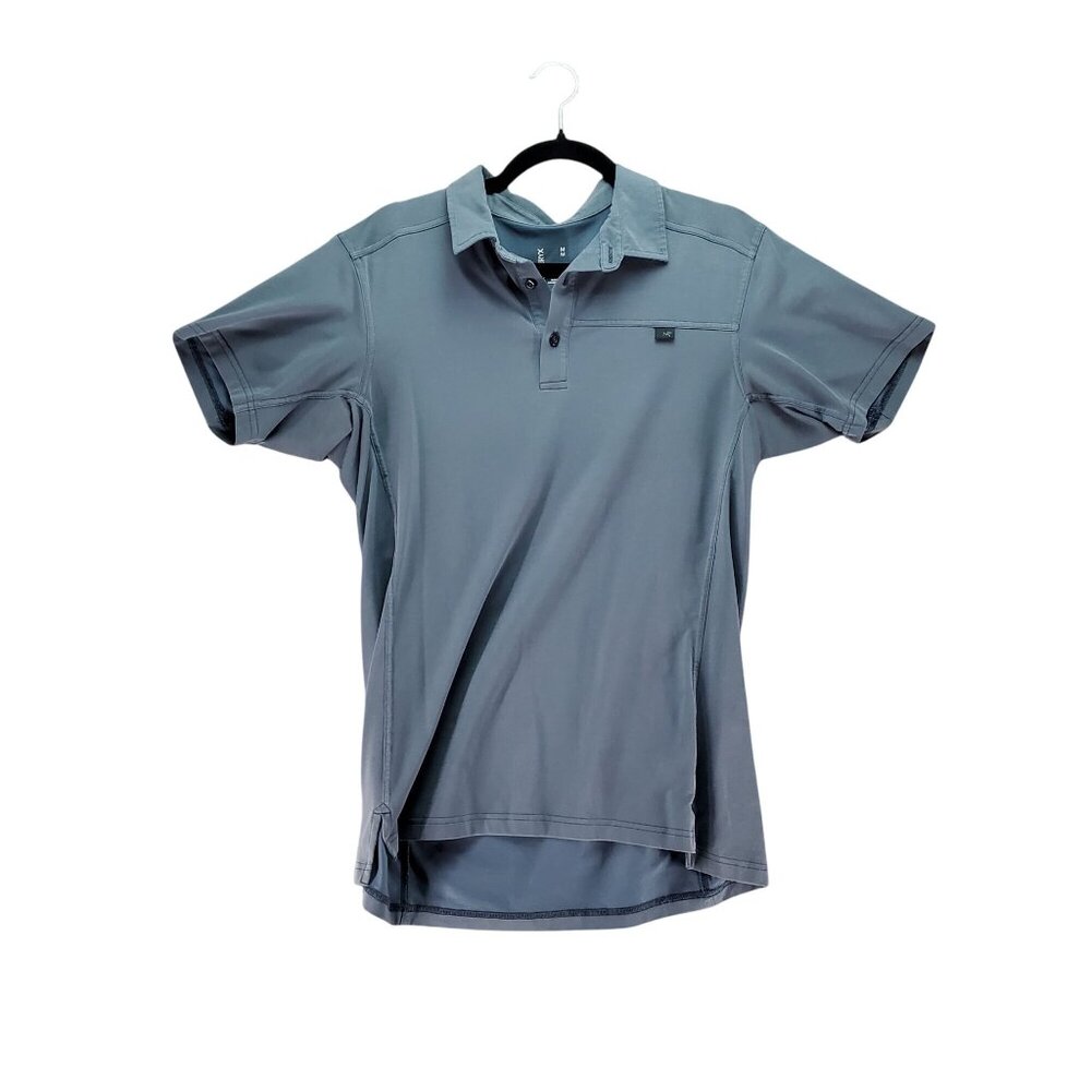 ArcTeryx Shirt Mens Medium Light Blue Short Sleeve Polo Cotton/Polyester Blend